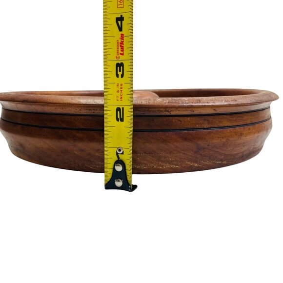 Vintage Handmade Wooden Nut Bowl w/ Nut Cracker & 4 Picks 10" MCM Decor *Read - Picture 4 of 5